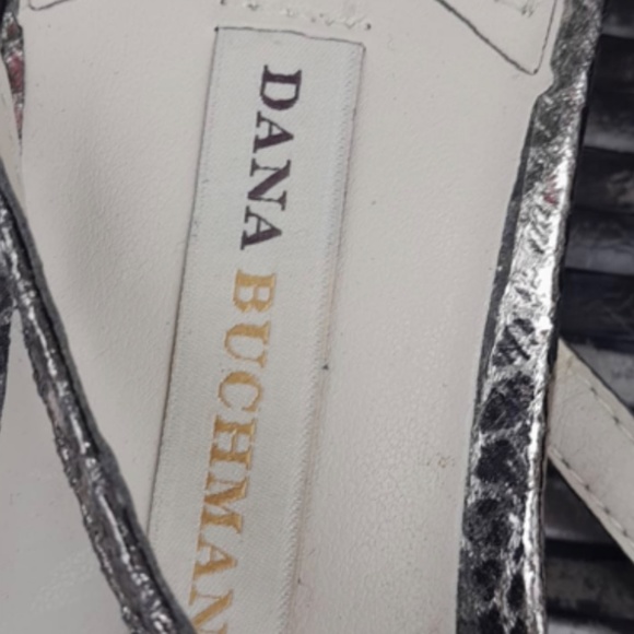 Dana Buchman Connor/Pewter wedge sandals Silver Metallic disco shiny sparkle - Picture 3 of 5